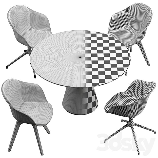 Boconcept-Adelaide chair – Madrid table set 3DS Max Model - thumbnail 5