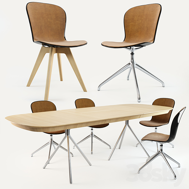 BoConcept Adelaide Chair & Ottawa Table 3DS Max - thumbnail 1