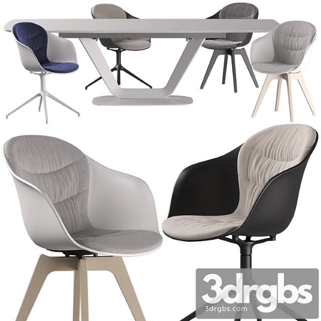 Boconcept Alicante Table Adelaide Chair Set 01 3dsmax Download - thumbnail 1