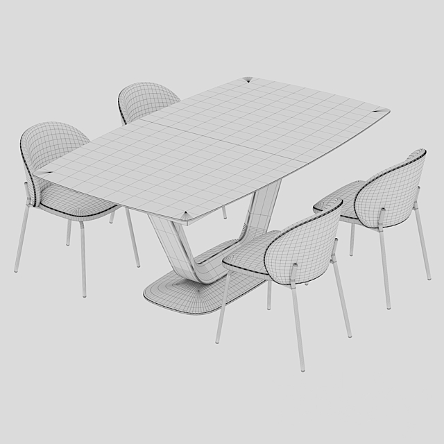 Boconcept Alicante table Princeton chair 3DSMax File - thumbnail 3