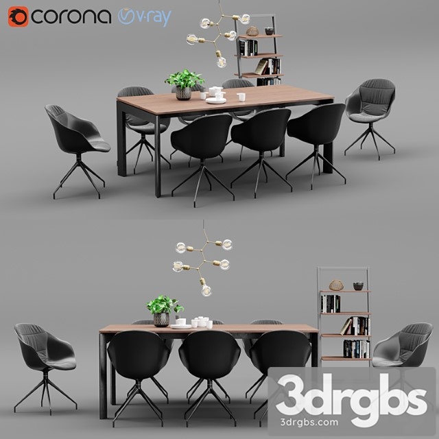 Boconcept lyon table & adelaide chair 2 3dsmax Download - thumbnail 1