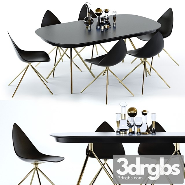 Boconcept ottawa table and chair 2 3dsmax Download - thumbnail 1