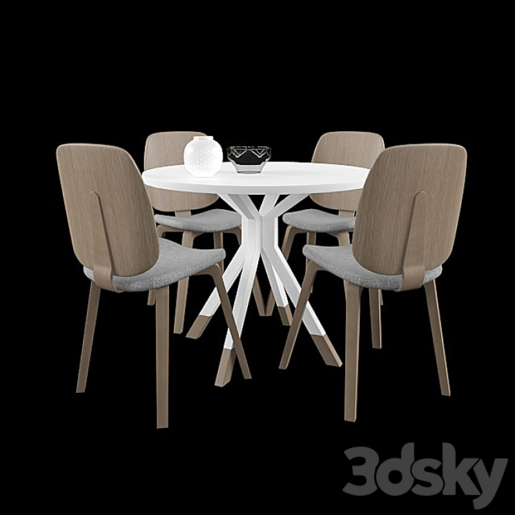 Boconcept table and chair 3DS Max - thumbnail 2