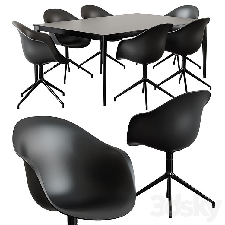 BoConcept \/ Torino Table + Adelaide Chair 3DS Max - thumbnail 1
