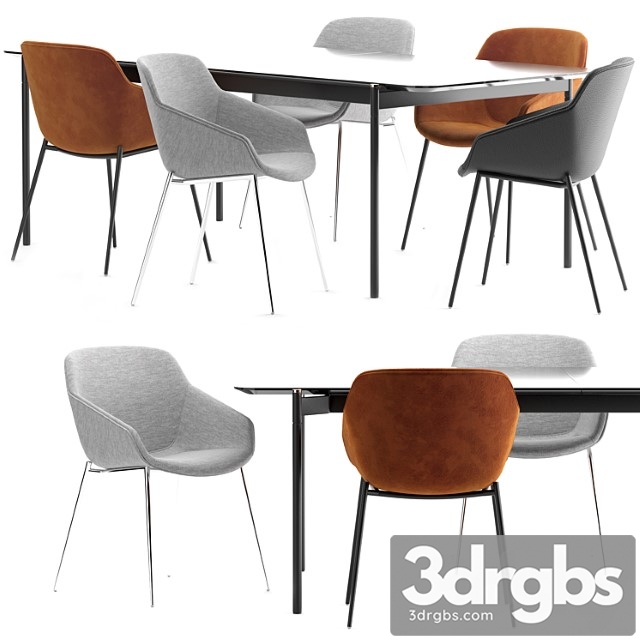 Boconcept – vienna chair + augusta table 2 3dsmax Download - thumbnail 1