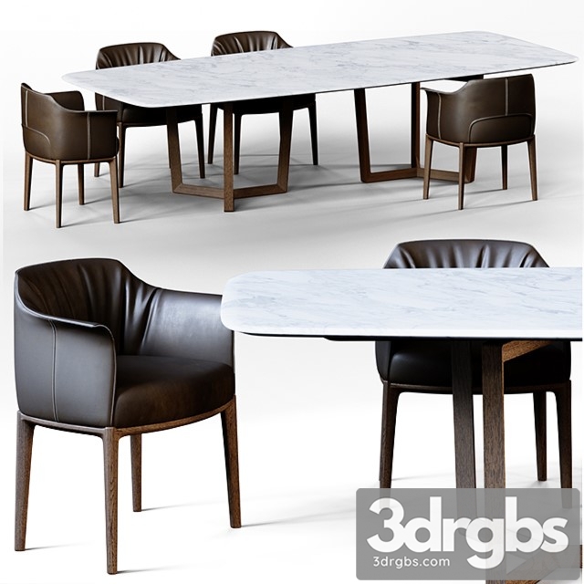 Bolero Dining Table Archibald Chair 3dsmax Download - thumbnail 1