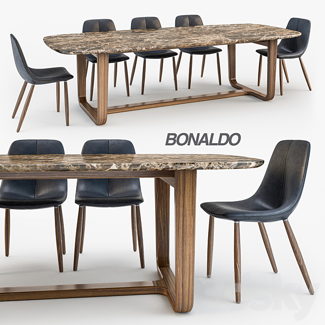 Bonaldo By chair Medley table 3DSMax File - thumbnail 1