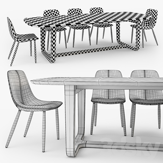 Bonaldo By chair Medley table 3DSMax File - thumbnail 3