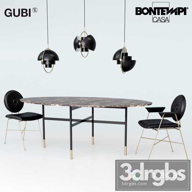 Bontempi Glamour Table Penelope Chair 3dsmax Download - thumbnail 1