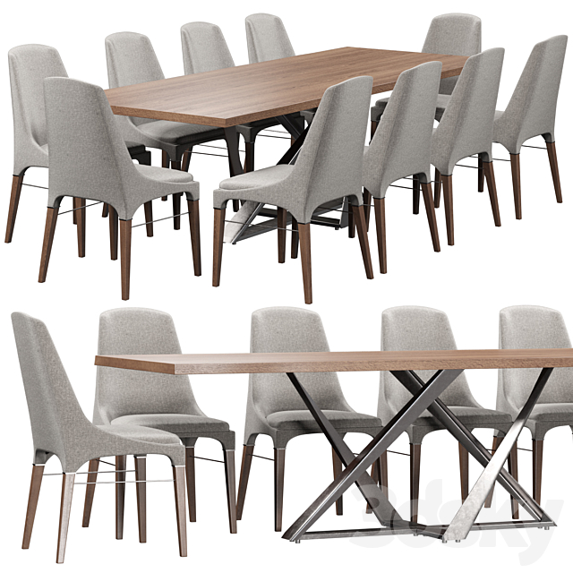 Bontempi Kelly Chair and Millennium Table 3DSMax File - thumbnail 1