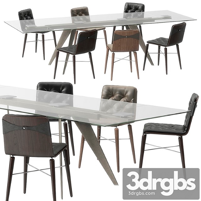 Bontempi ramos table kate chairs set 2 3dsmax Download - thumbnail 1