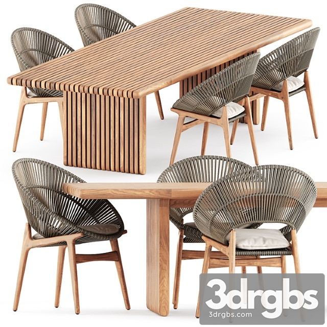 Bora dining chairs and deck dining table by gloster - thumbnail 1