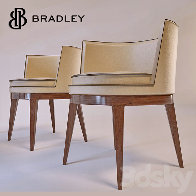 Bradley dining table with Baron chairs 3DS Max Model - thumbnail 3