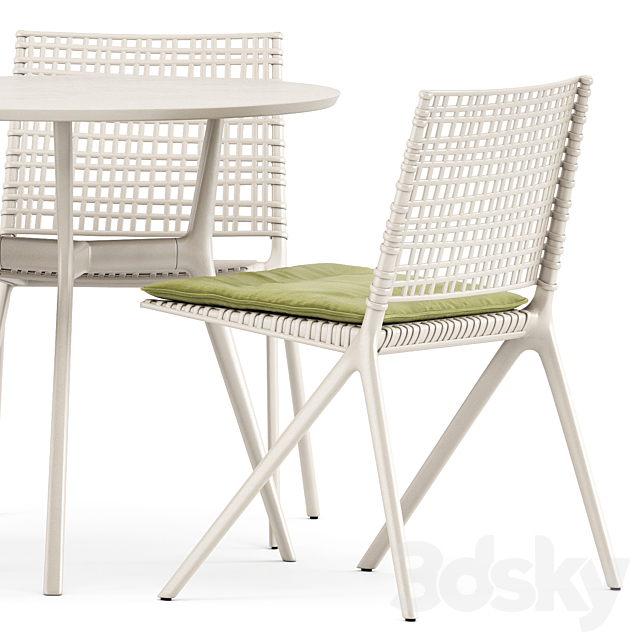 BRANCH ARMCHAIR and CHAIR and BRANCH TABLE by TRIBU 3DS Max Model - thumbnail 3