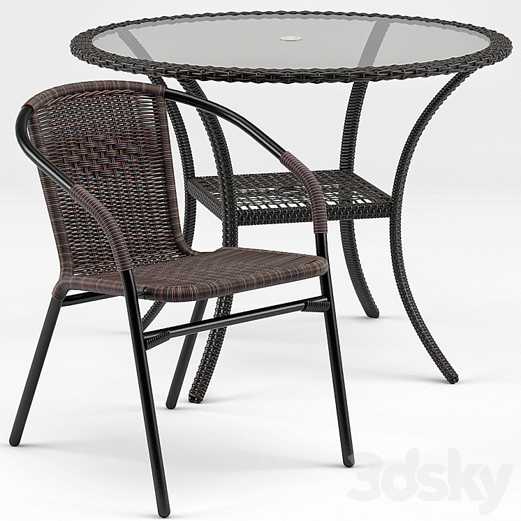 Brigance Bistro Table Acadian DIning Chair 3DS Max - thumbnail 1