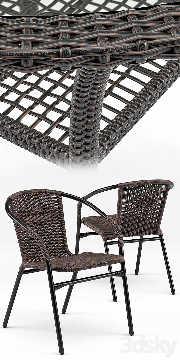 Brigance Bistro Table Acadian DIning Chair 3DS Max - thumbnail 2