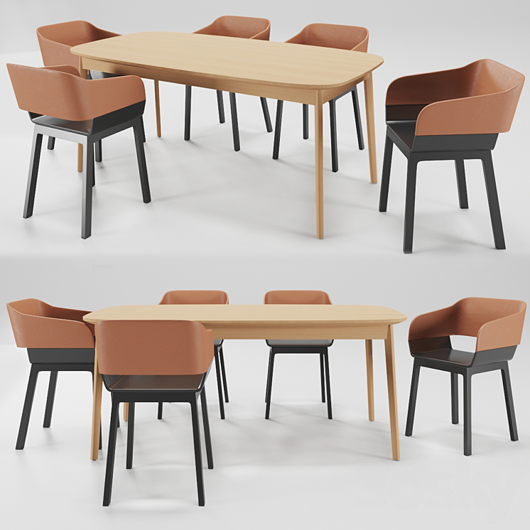 BRL Table and chair 3DS Max - thumbnail 1