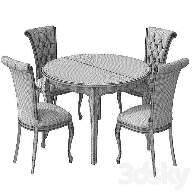 BUCZYNSKI round table. chair 2. Classic collection 3DS Max Model - thumbnail 4