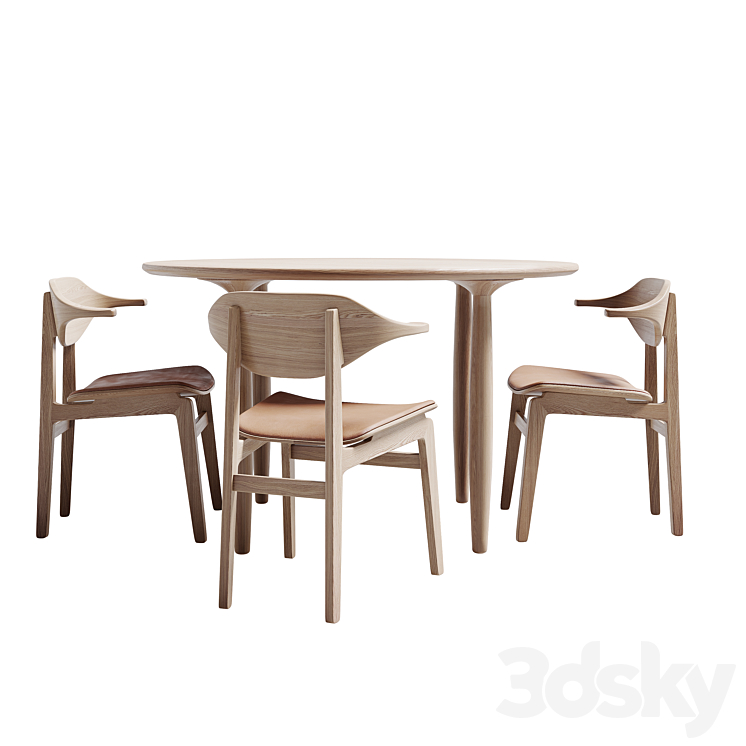 Buffalo Dining Chair Oku Round Dining Table NORR 11 3DS Max - thumbnail 1