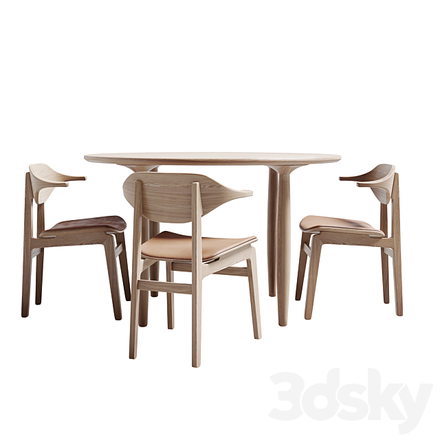 Buffalo Dining Chair Oku Round Dining Table NORR 11 3DSMax File - thumbnail 1