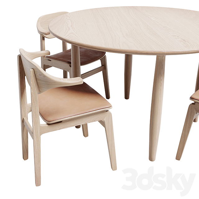 Buffalo Dining Chair Oku Round Dining Table NORR 11 3DSMax File - thumbnail 3