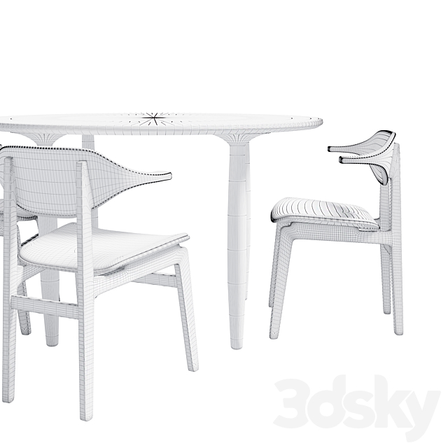 Buffalo Dining Chair Oku Round Dining Table NORR 11 3DSMax File - thumbnail 4