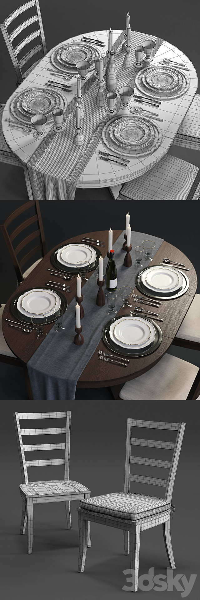 C & B Harper Chair and Avalon Table 3DSMax File - thumbnail 3