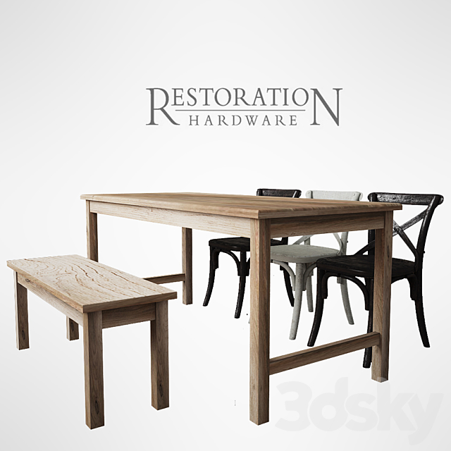 cafe rectangular play table 3DSMax File - thumbnail 1