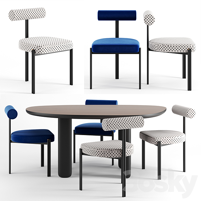 Caillou chair and table by Liu Jo 3DSMax File - thumbnail 1