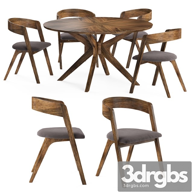 Calico Chairs Wells Table 3dsmax Download - thumbnail 1