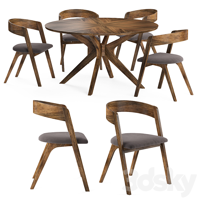 CALICO chairs & WELLS table 3DSMax File - thumbnail 1