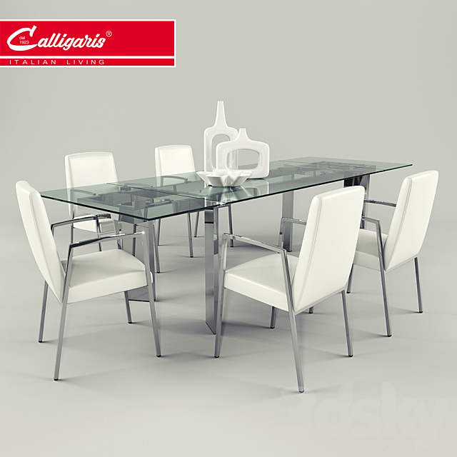 Calligaris _ Tower table. Amsterdam chair 3DSMax File - thumbnail 1