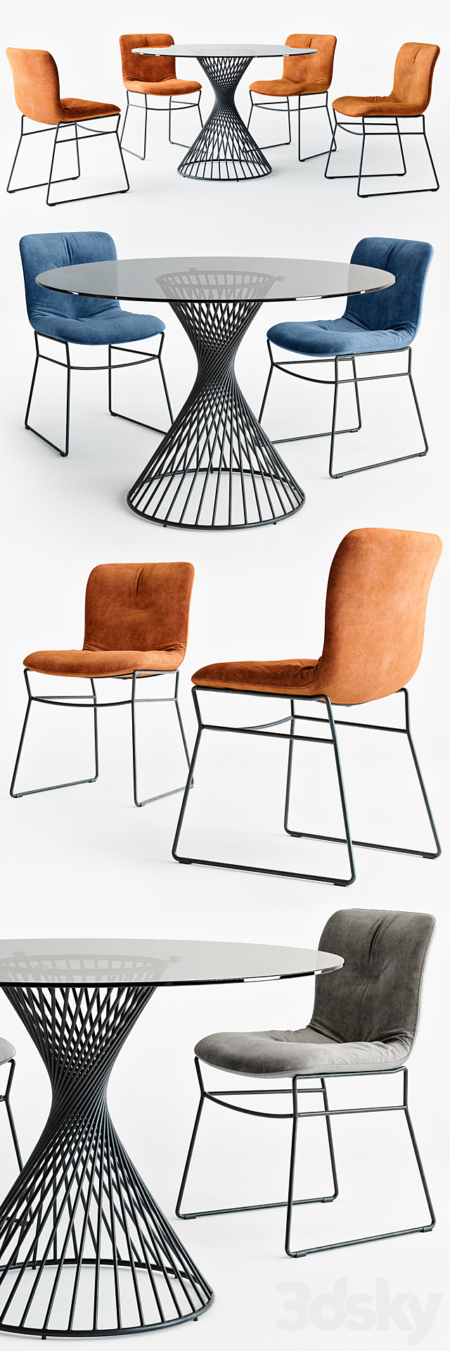 Calligaris Annie chair Vortex table 3DS Max Model - thumbnail 2