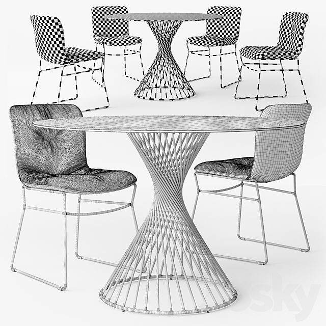 Calligaris Annie chair Vortex table 3DS Max Model - thumbnail 3