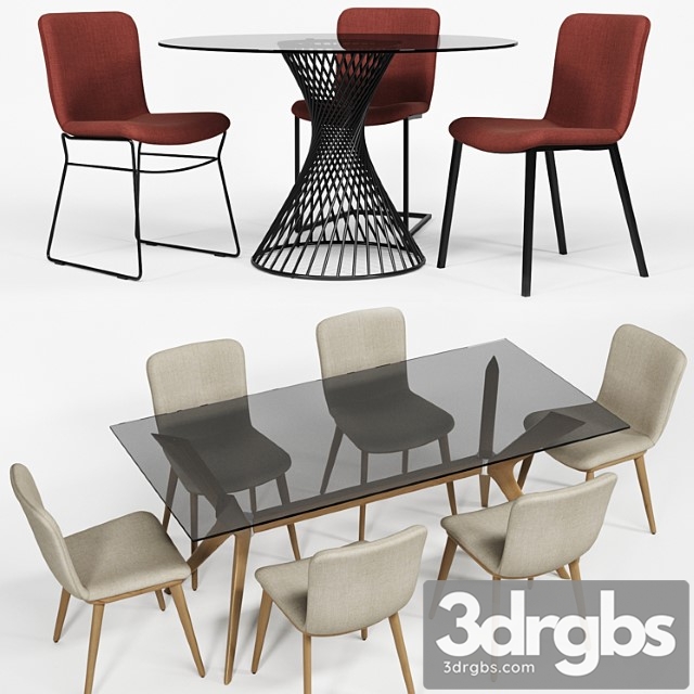 Calligaris annie chair vortex tokyo table 2 3dsmax Download - thumbnail 1