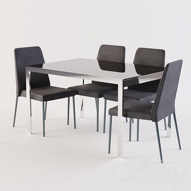 Calligaris chair CLUB. table KEY 3DSMax File - thumbnail 1