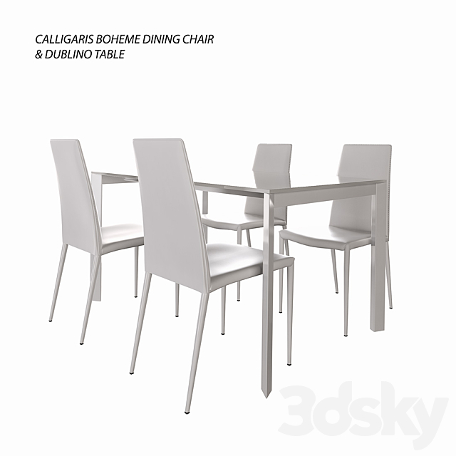 Calligaris dining chair & Dublino table 3DSMax File - thumbnail 1