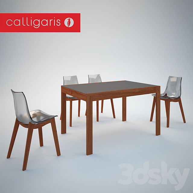 Calligaris dining group 3DSMax File - thumbnail 1