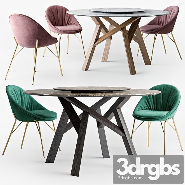 Calligaris jungle round table lilly chair set - thumbnail 1