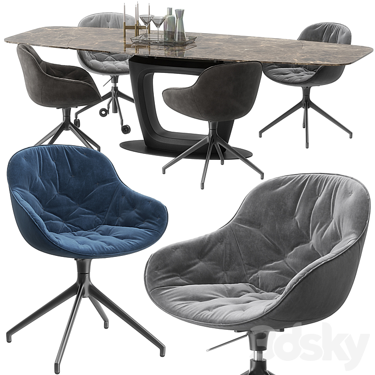 Calligaris Orbital table set 3DS Max - thumbnail 1