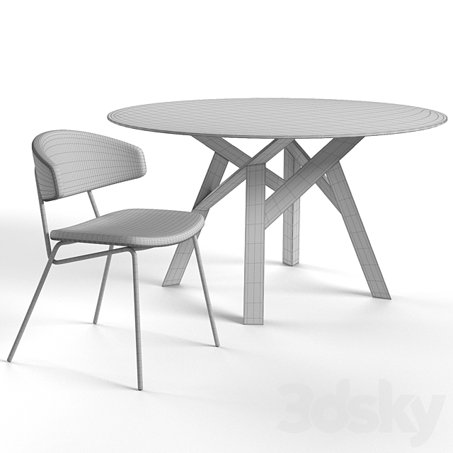 Calligaris sophia chair and jungle table 3DSMax File - thumbnail 3