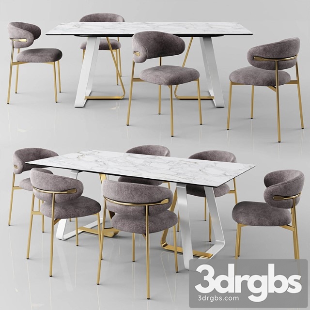 Calligaris sunshine tavalo table Oleandro chair 2 3dsmax Download - thumbnail 1