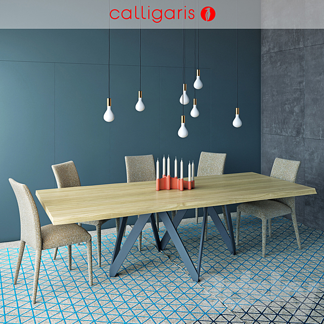 Calligaris table CARTESIO Table_ANÄIS Chair 3DSMax File - thumbnail 3