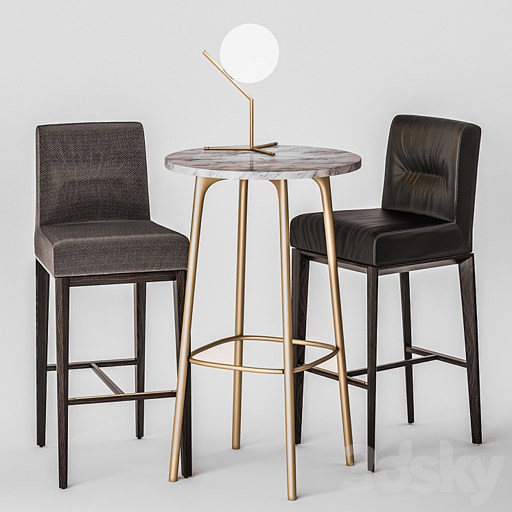 Calligaris Tosca Bar Chair 3DS Max - thumbnail 1