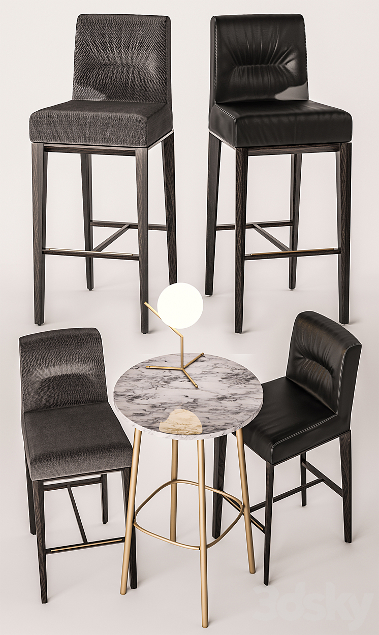 Calligaris Tosca Bar Chair 3DS Max - thumbnail 2