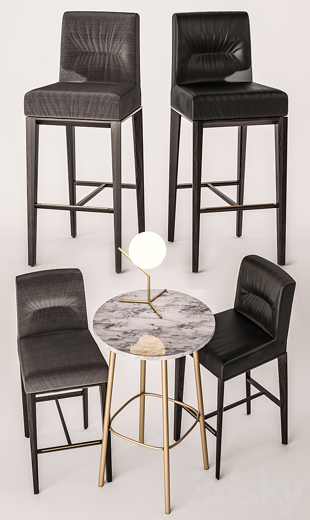 Calligaris Tosca Bar Chair 3DSMax File - thumbnail 2