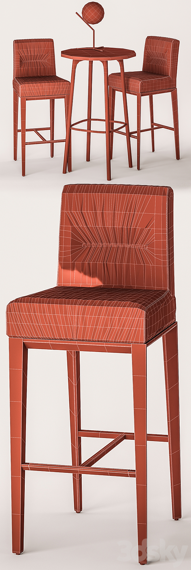 Calligaris Tosca Bar Chair 3DSMax File - thumbnail 3