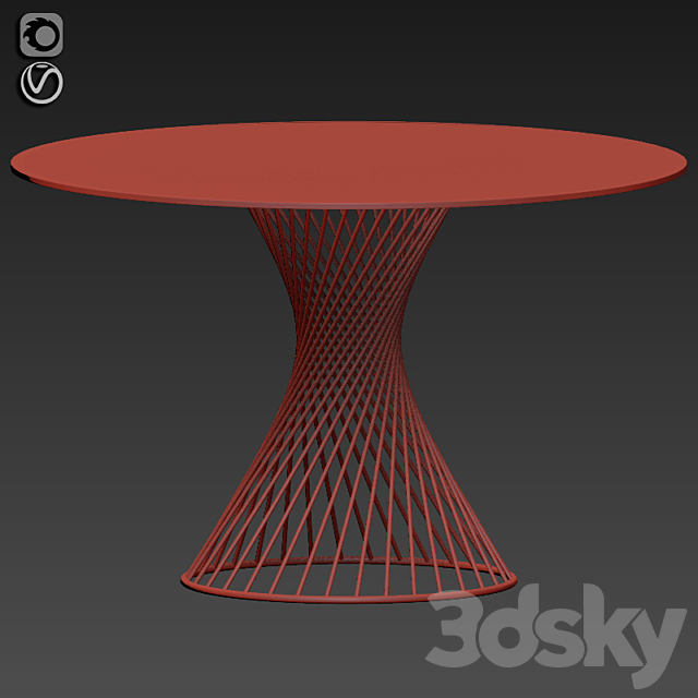 Calligaris Vortex Table And Strip Chair 3DS Max Model - thumbnail 4