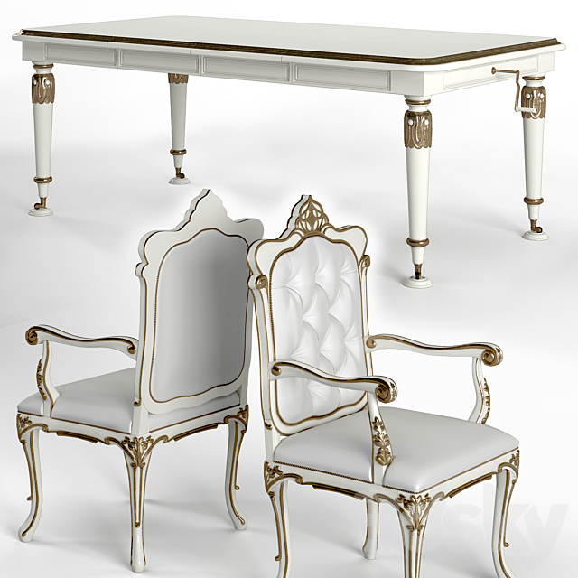 Camerin Capitonne Liberty Armchair and table 3DSMax File - thumbnail 2