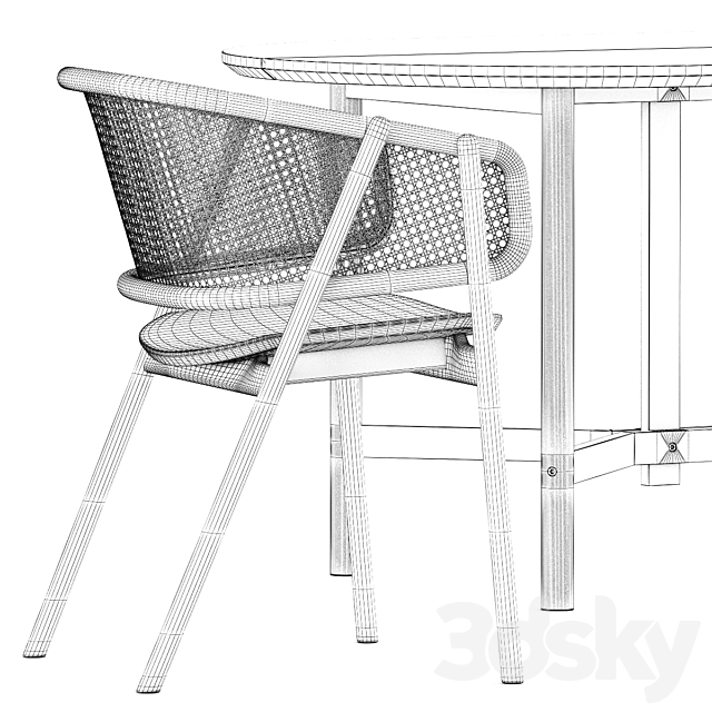 CANE ARMCHAIR – 01. ARCH TABLE – Y BASE 3DSMax File - thumbnail 3